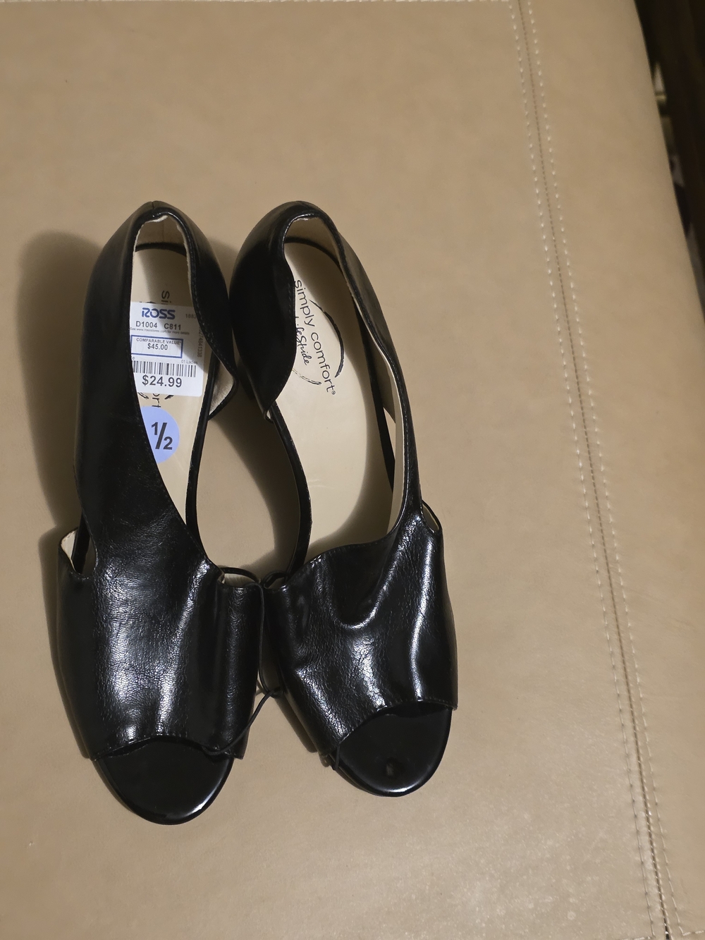 Women's Black Peep-Toe Heels -